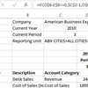 How to create formulas for a rolling income statement using the Sage Intelligence Financial Report Designer and Microsoft Excel