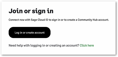 Sage - Community Hub - Join or sign in